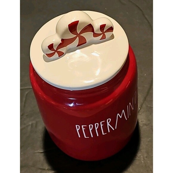 RARE Rae Dunn Artisan Collection Peppermint Canister – Christmas Holiday - Picture 5 of 8